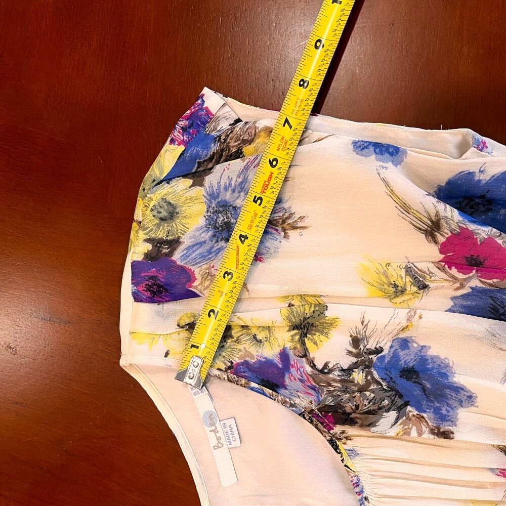 Boden Women's Floral Dress Sz 6R Timeless Lined Cap Short Sleeve Spring Cream - Picture 10 of 11